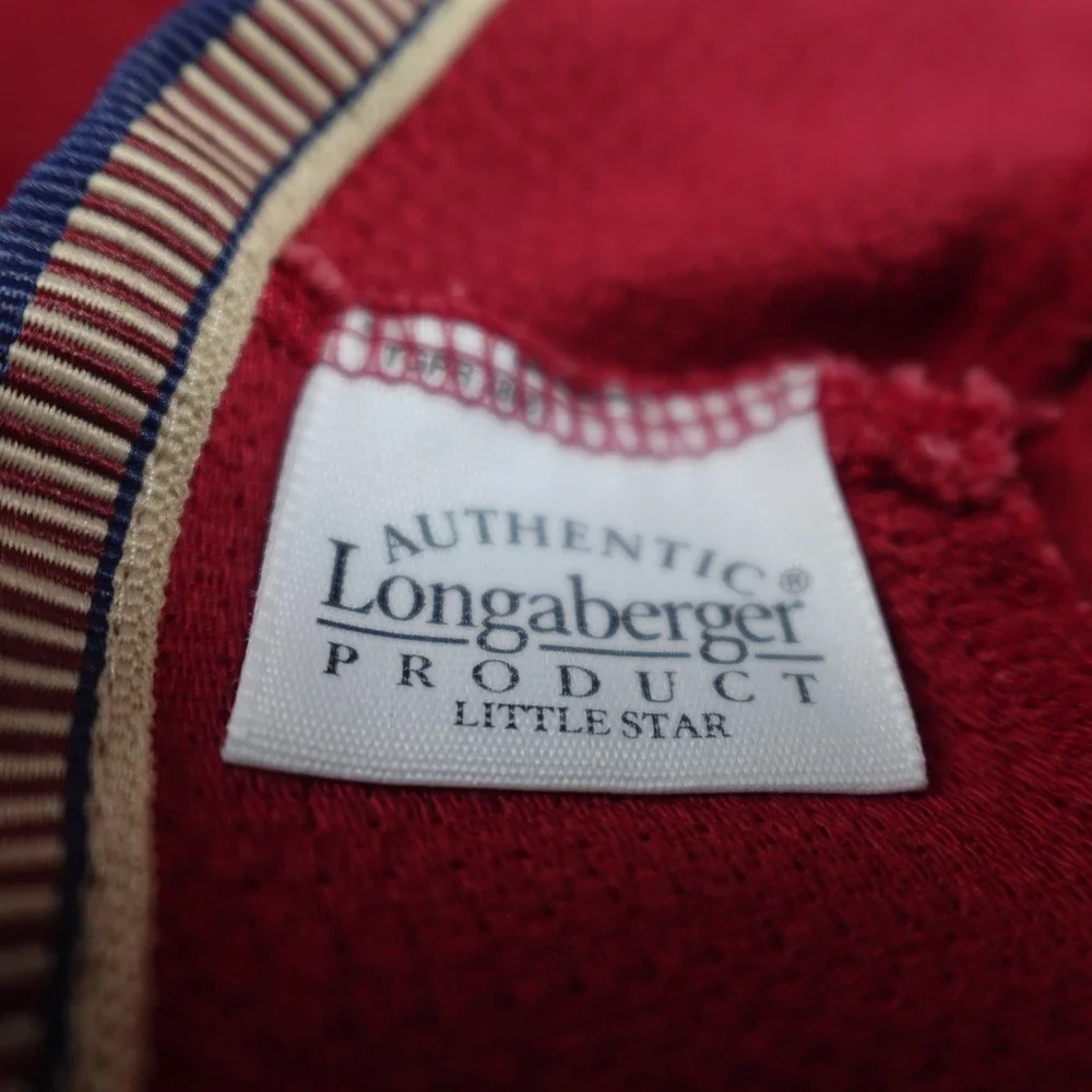 Longaberger 2003 Little Star Basket Liner Proudly American Paprika Red Fabric